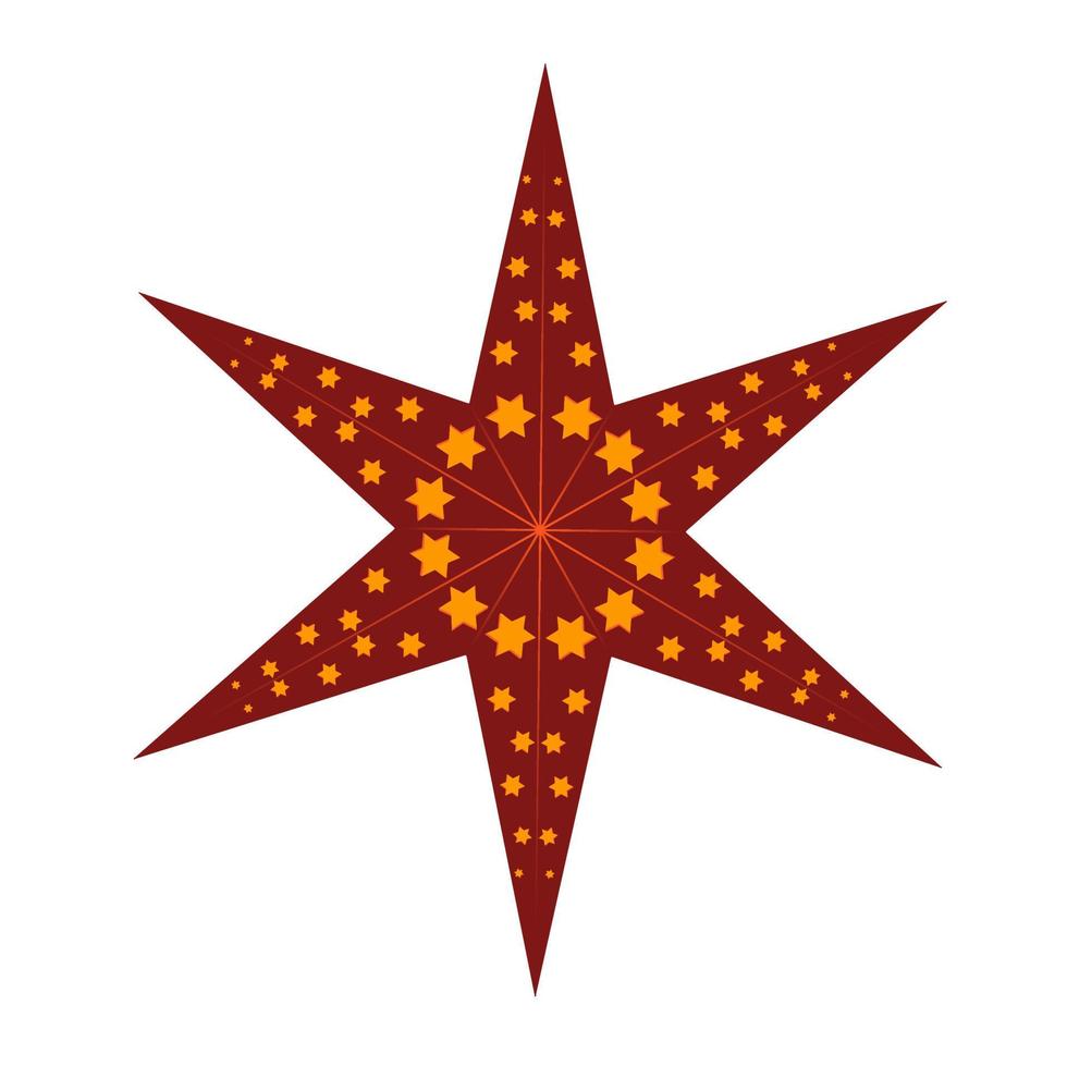 red christmas star element for design vector