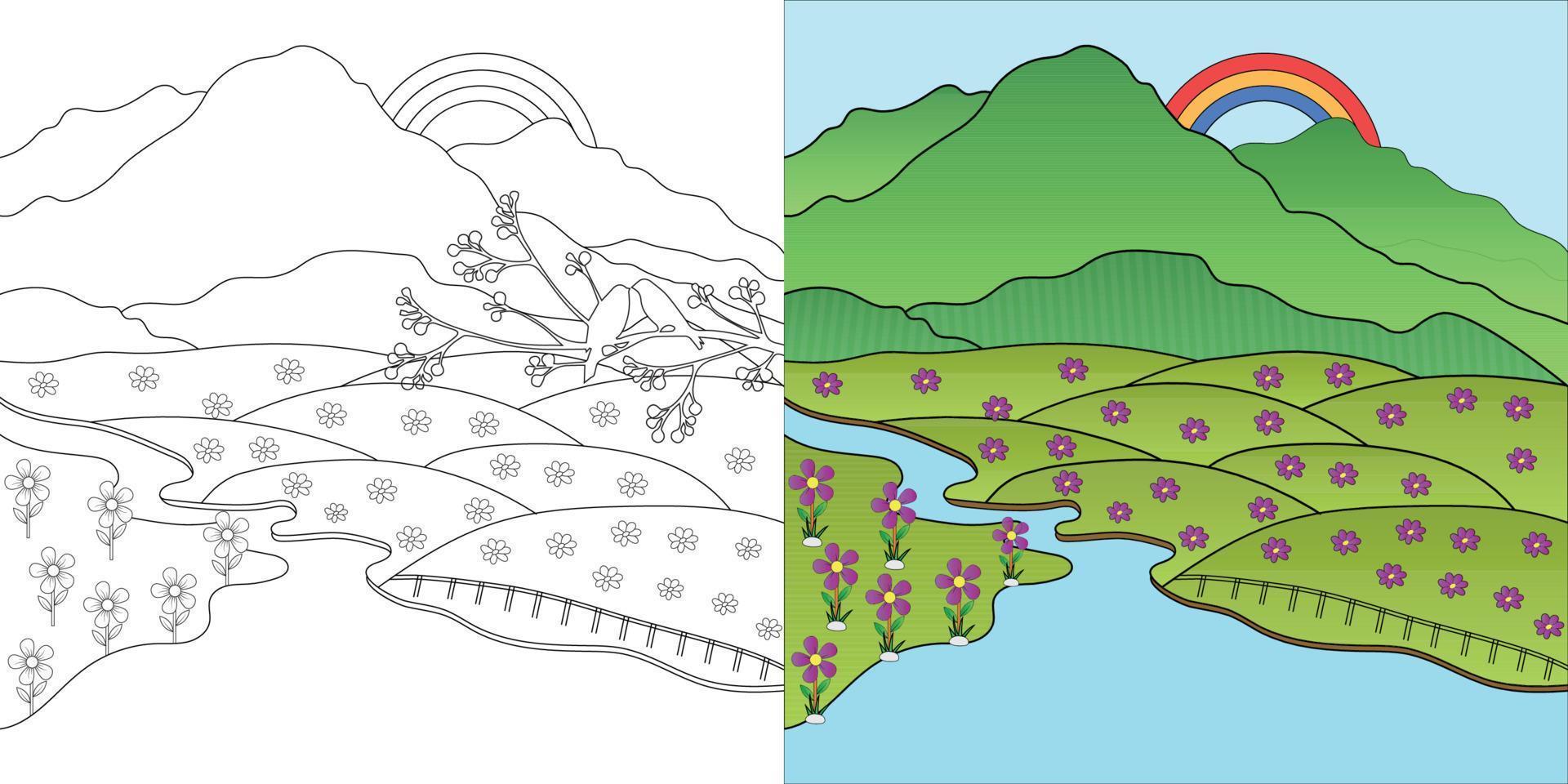 Coloring Nature Background vector