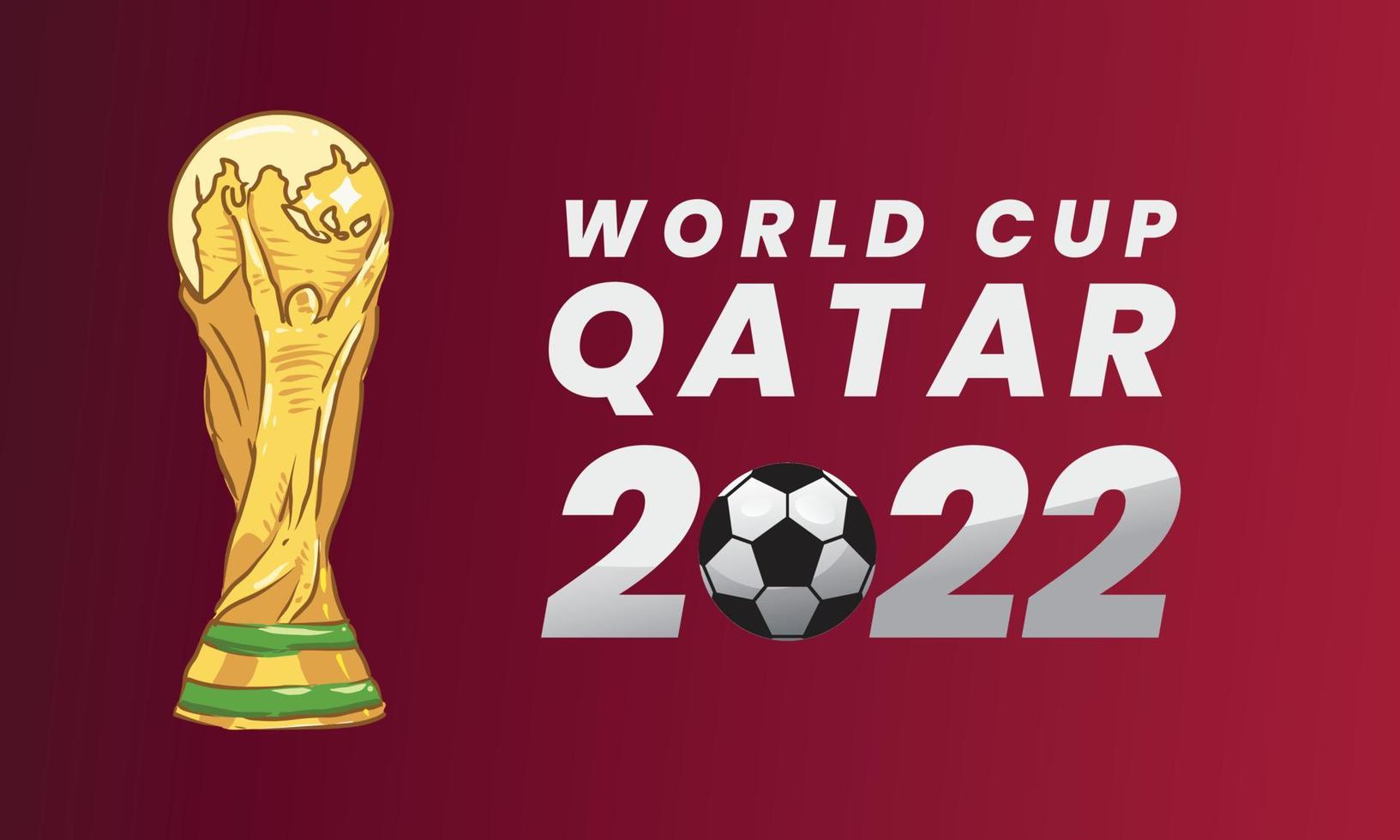 copa del mundo qatar 2022 con trofeo vector