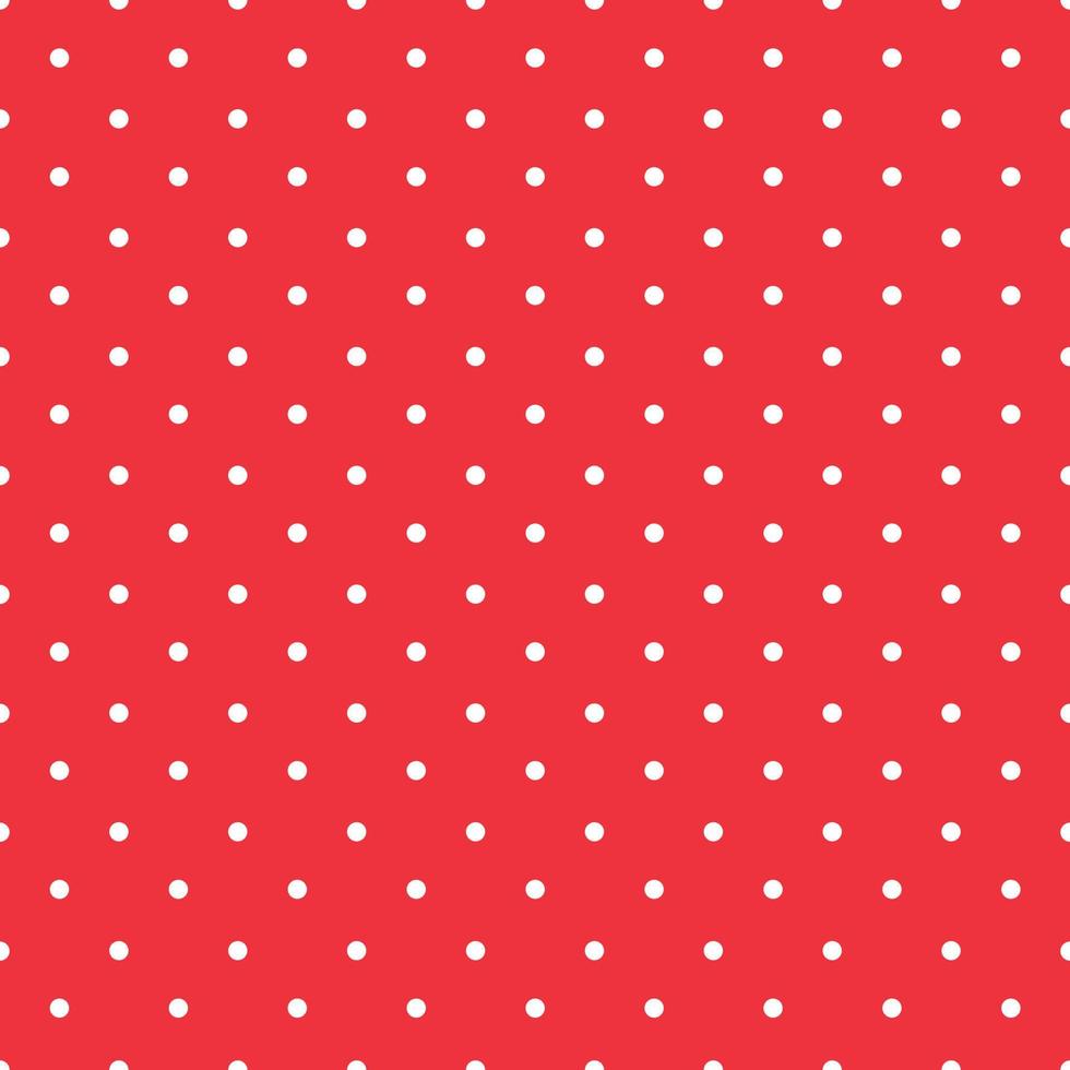 red background polka fabric with white little dots seamless pattern vector