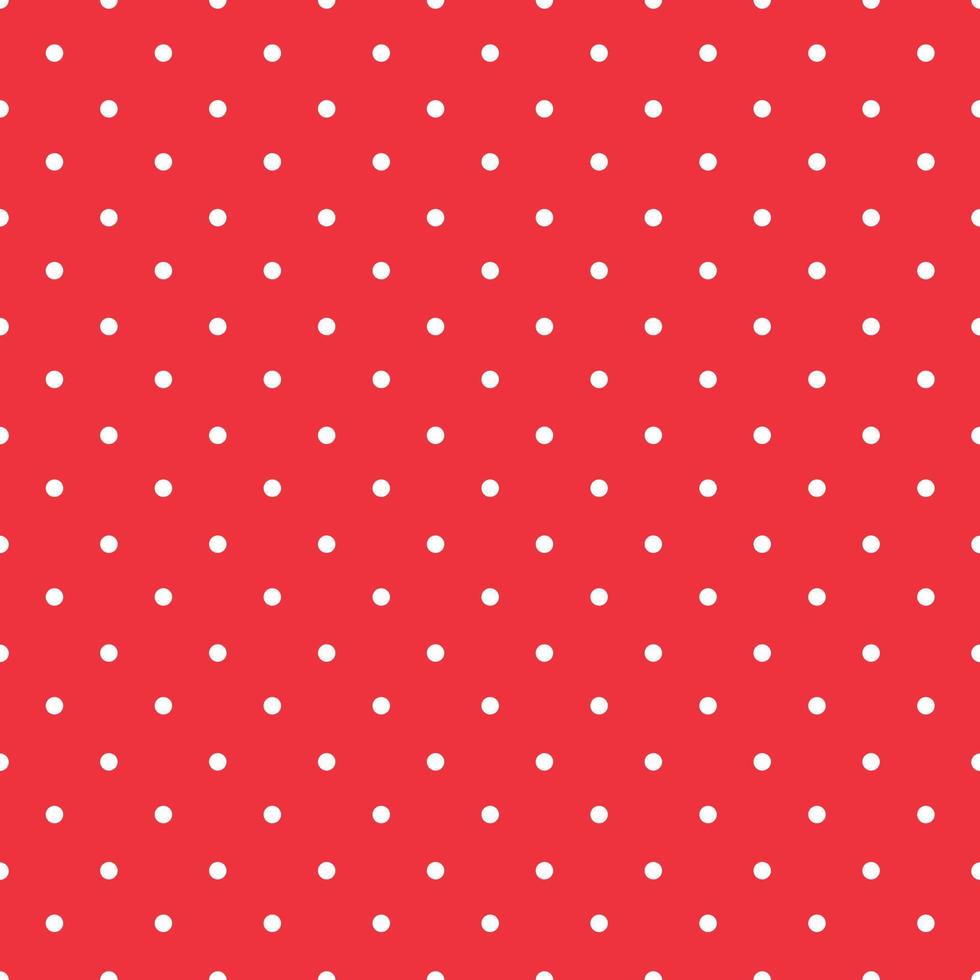 red background polka fabric with white little dots seamless pattern vector