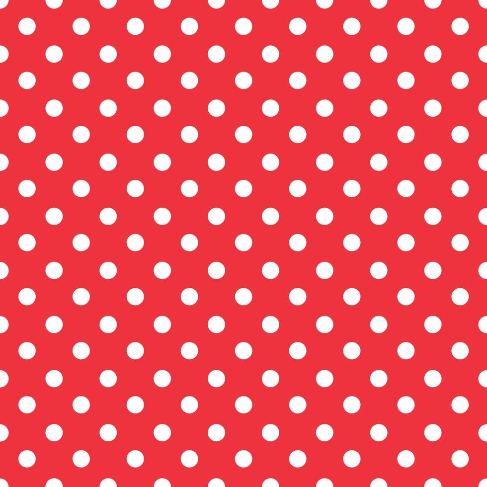 red background polka fabric with white dots seamless pattern vector