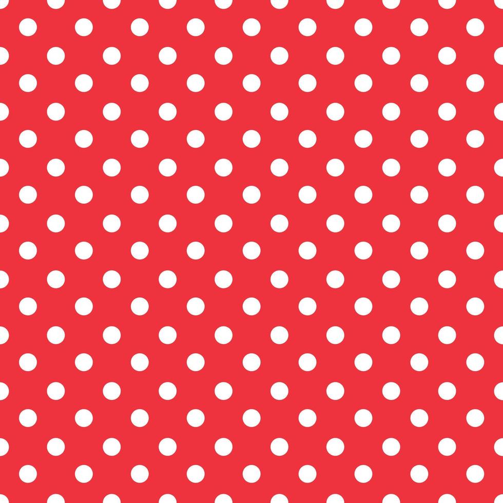 red background polka fabric with white dots seamless pattern vector