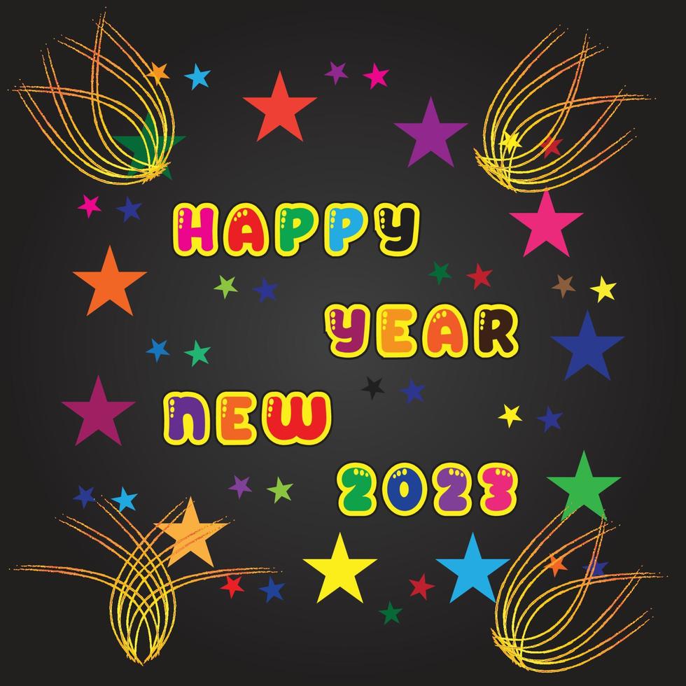 Print 2023 Happy New Year text design Vector illustration with ...