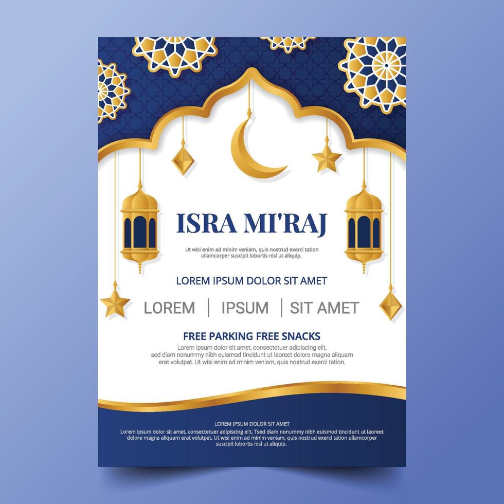 Gradient Isra Mi'raj Vertical Poster vector