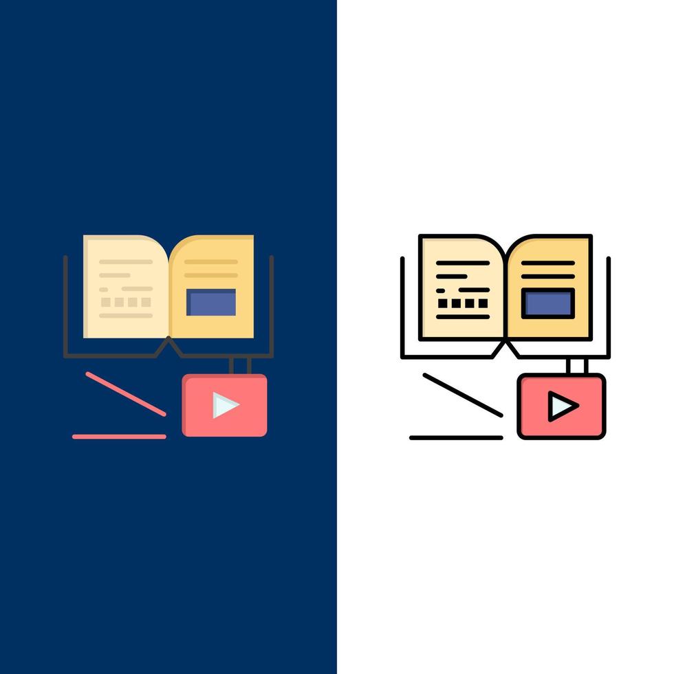 Growth Knowledge Growth Knowledge Education  Icons Flat and Line Filled Icon Set Vector Blue Background