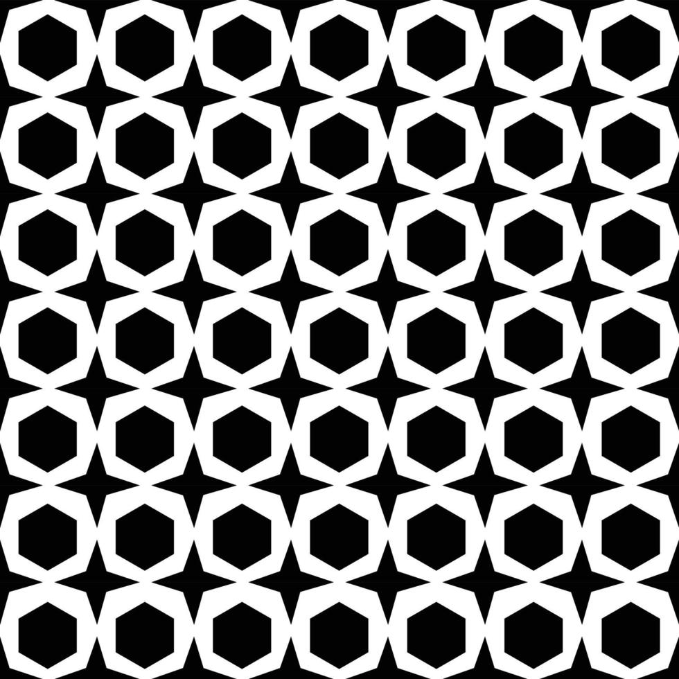 Hexagon black and white geometry pattern seamless background vector