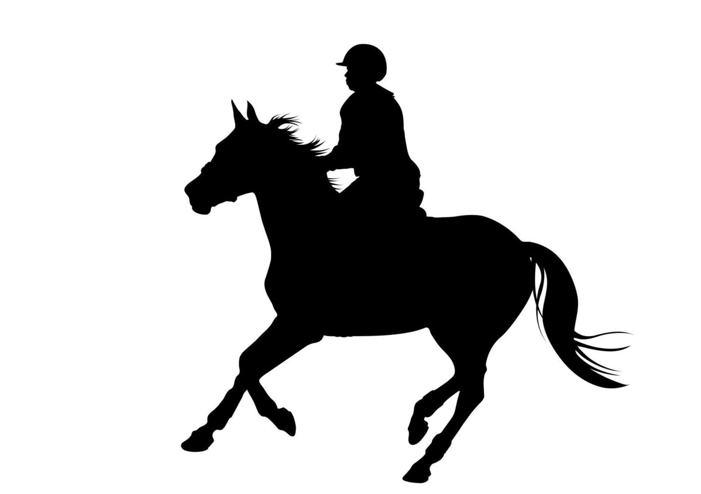 Graphics design silhouette horse racing woman for race isolated white background vector illustration