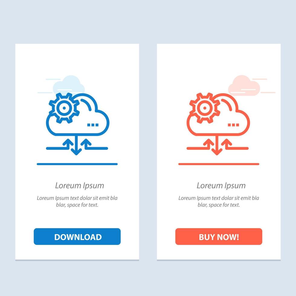 Cloud Setting Gear Arrow  Blue and Red Download and Buy Now web Widget Card Template vector