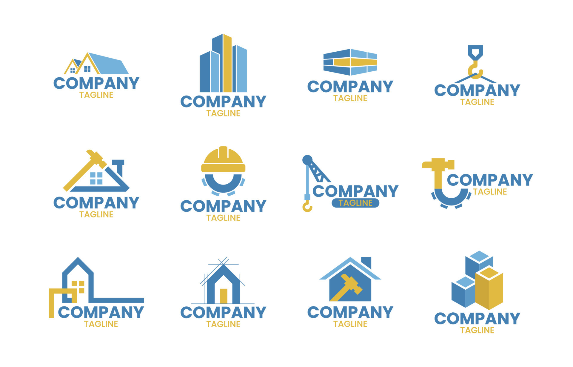 Modern Construction Company Logo Set 15916809 Vector Art at Vecteezy