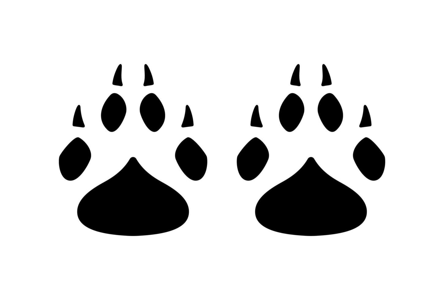 Wolf footprints icon. Animal footprints silhouette. Vector winter illustration