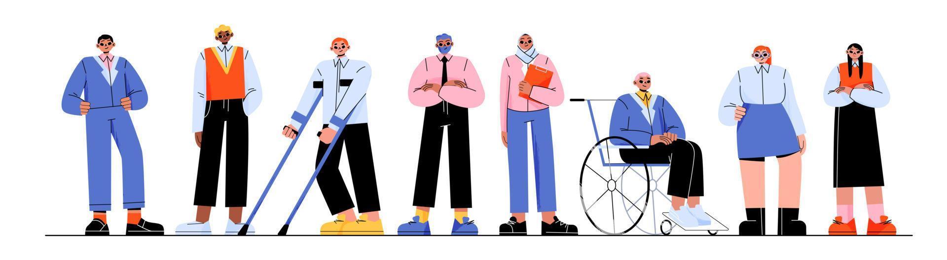 Business team with people with disabilities vector
