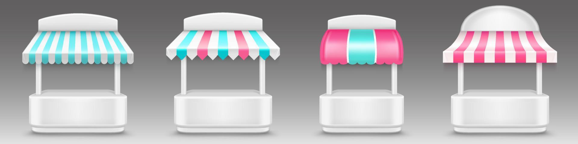 Market stall, candy, ice cream, cotton candy store vector