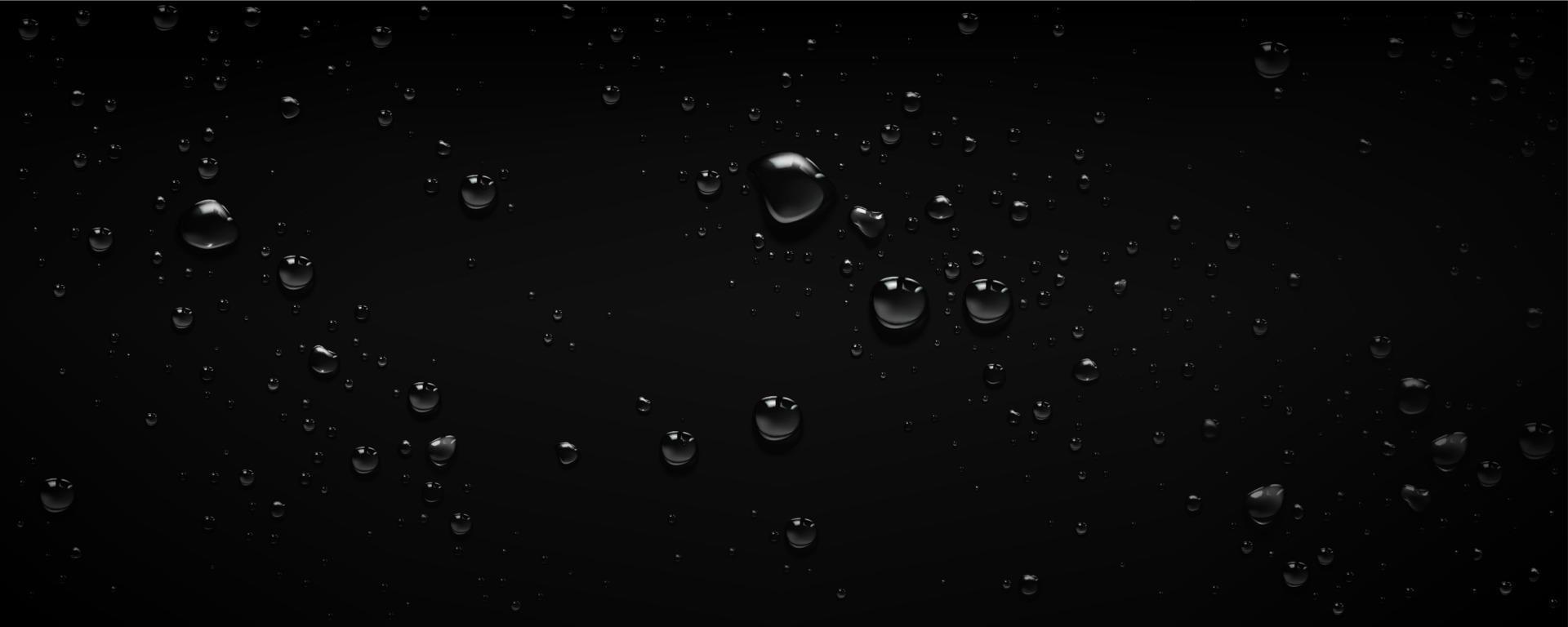 Black background with clear water drops vector