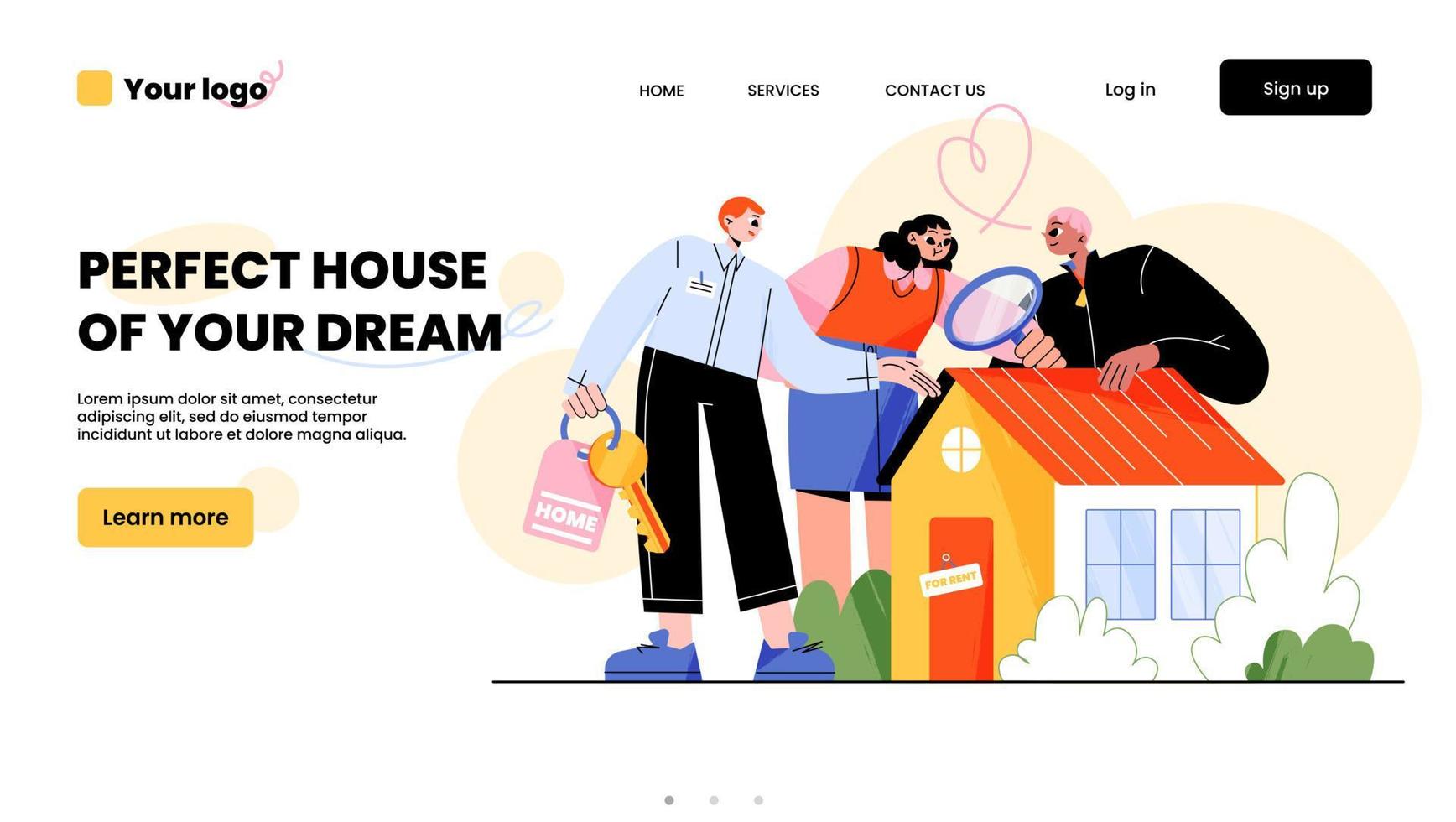 Perfect house of your dream landing page, banner vector