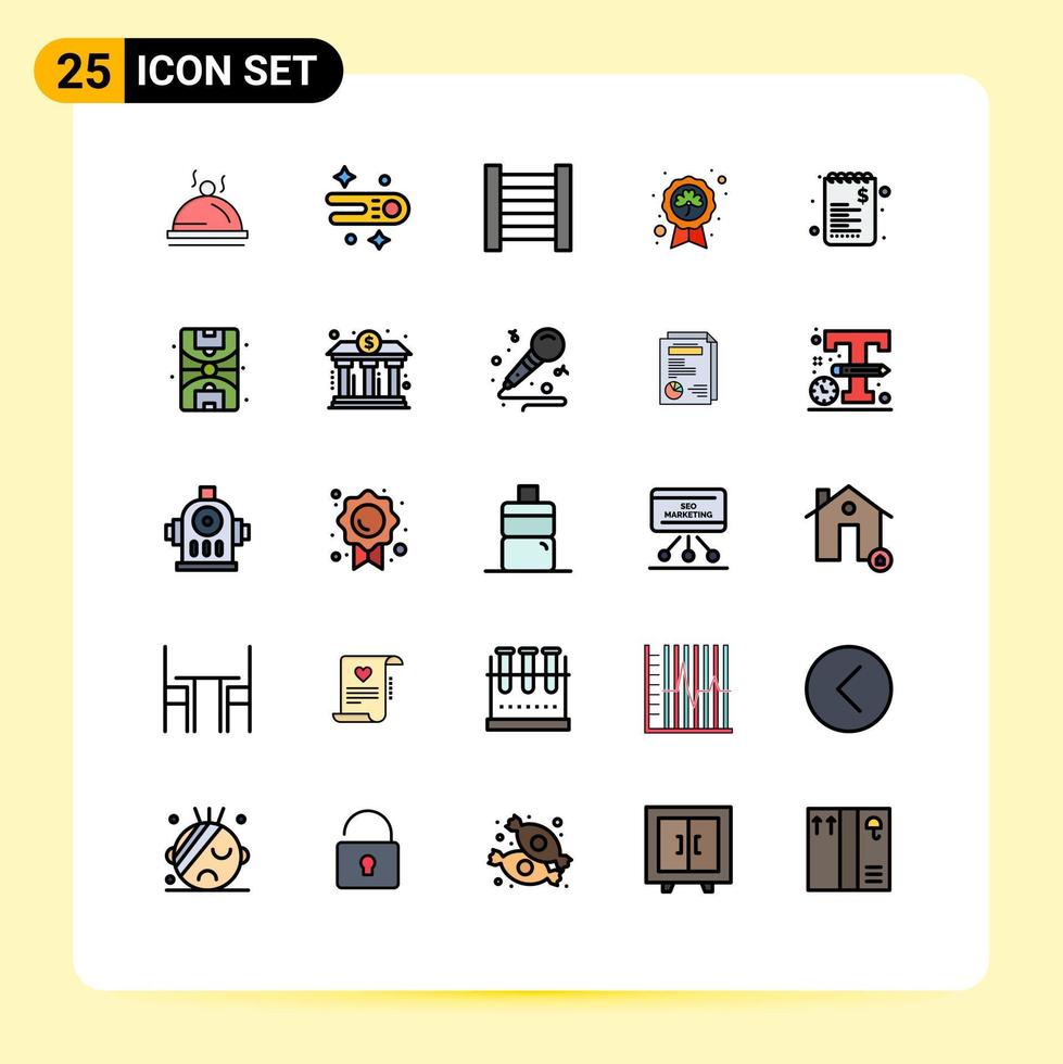 25 Universal Filled line Flat Color Signs Symbols of city sale day list badge Editable Vector Design Elements