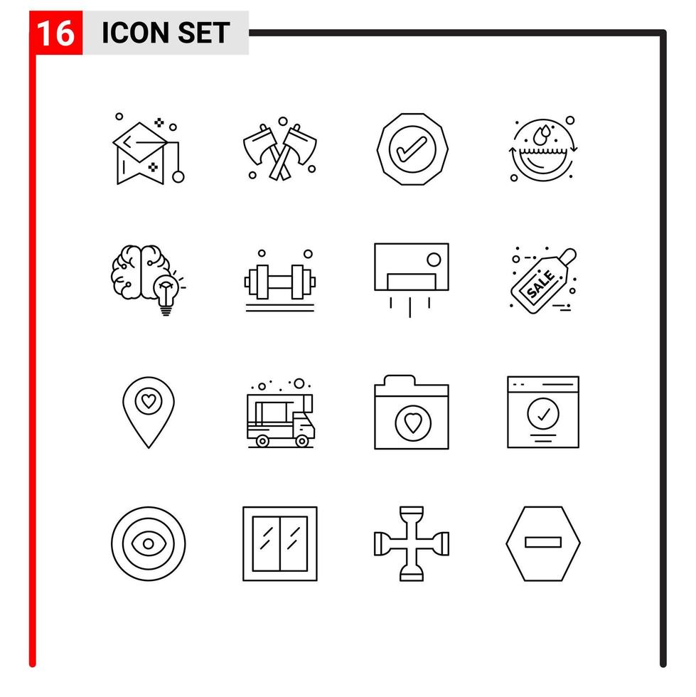 Modern Set of 16 Outlines Pictograph of business environmental protection logistic environment earth day Editable Vector Design Elements