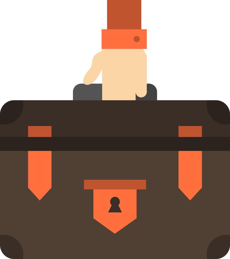 Suitcase Briefcase Business Case Documents Marketing Portfolio  Flat Color Icon Vector icon banner Template