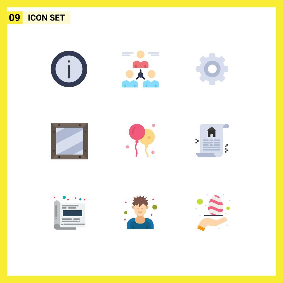 9 Creative Icons Modern Signs and Symbols of development coding team box gear Editable Vector Design Elements