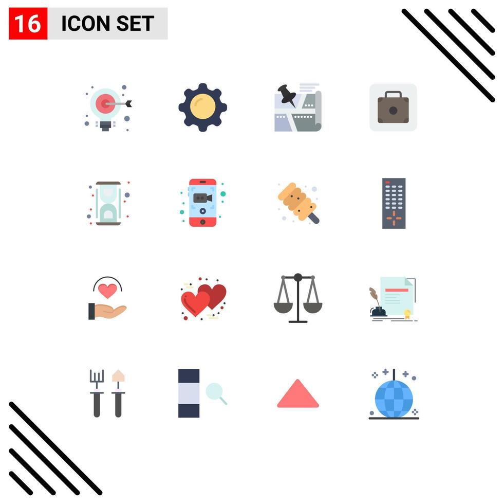 16 Creative Icons Modern Signs and Symbols of service lift mirror baggage pin Editable Pack of Creative Vector Design Elements