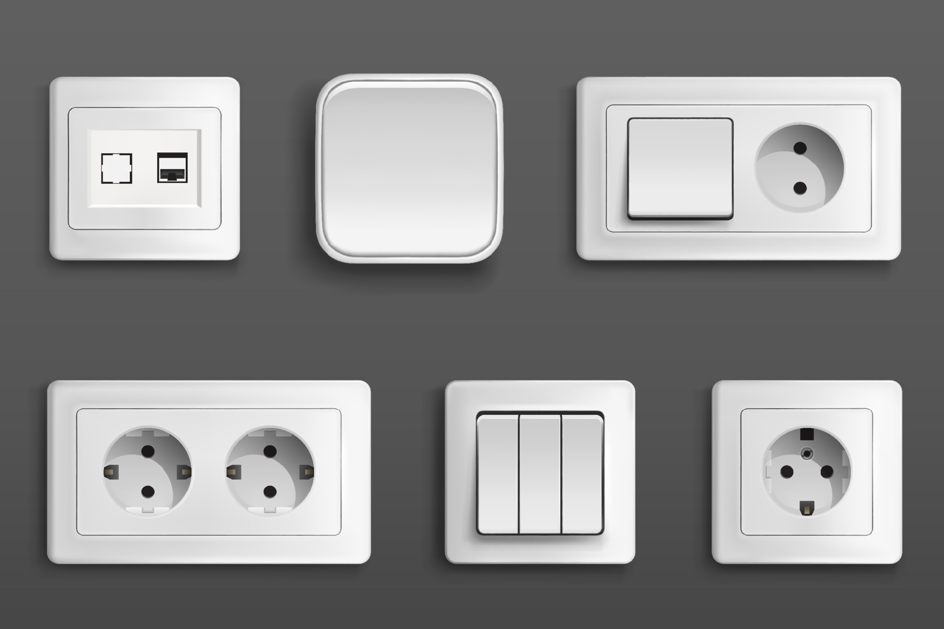 Uk Wall Socket Switch Plug Base Uk Tipo De Panel De Enchufe Uk Tipo G. Toma  De Corriente Ilustración del Vector - Ilustración de electricidad,  electricista: 191636136