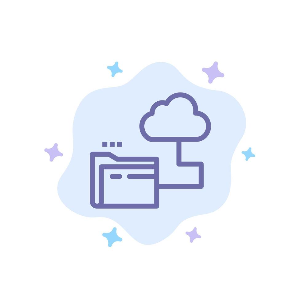 Cloud Folder Storage File Blue Icon on Abstract Cloud Background vector
