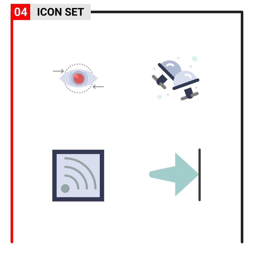 Universal Icon Symbols Group of 4 Modern Flat Icons of business connection vision cufflink wifi Editable Vector Design Elements