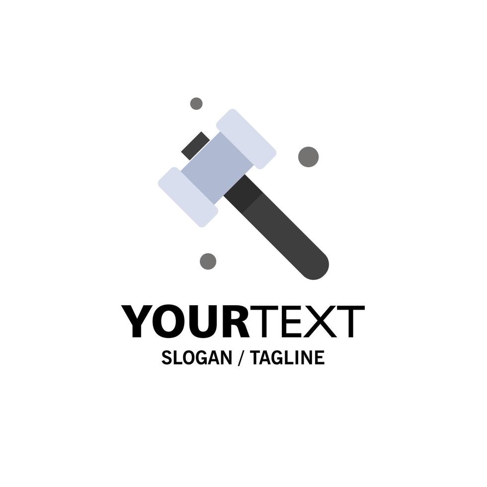 Construction Hammer Tool Business Logo Template Flat Color vector