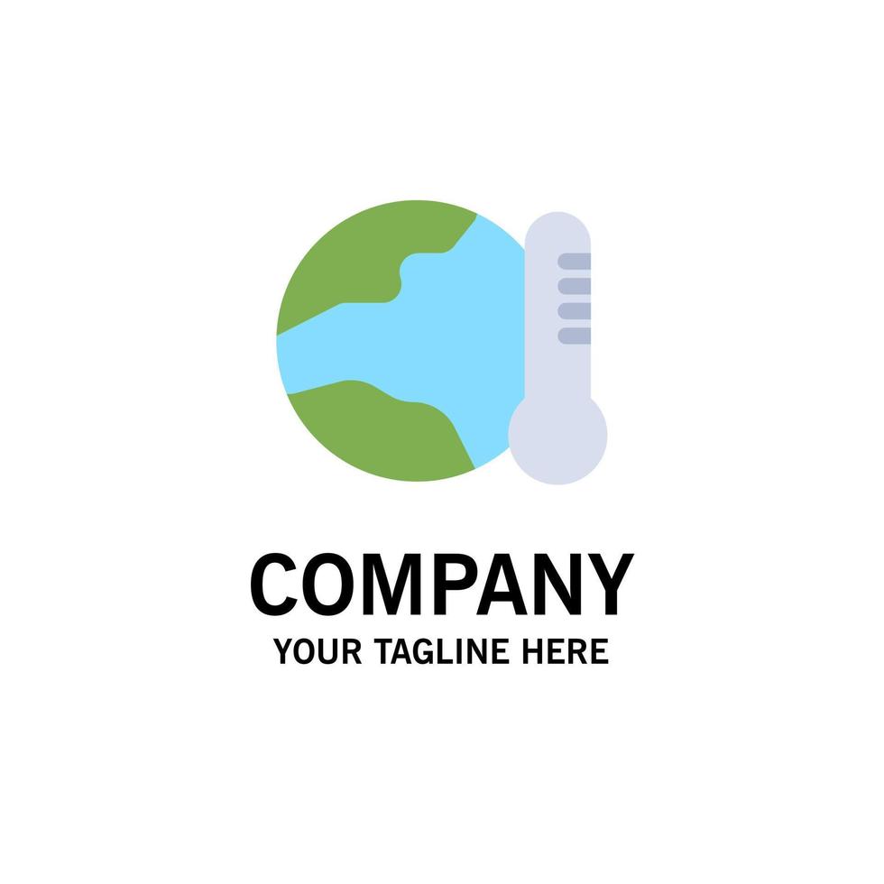 Earth Environment Global Hot Temperature Business Logo Template Flat Color vector