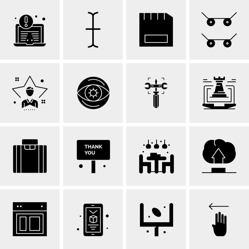 16 iconos de negocios universales vector ilustración de icono creativo para usar en proyectos relacionados con la web y dispositivos móviles