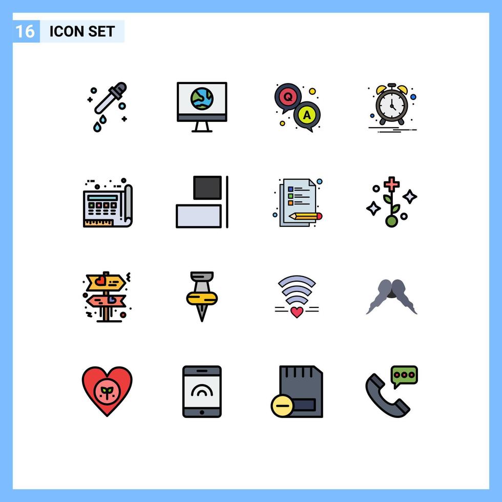 16 Creative Icons Modern Signs and Symbols of drawing blue answer notification alarm Editable Creative Vector Design Elements