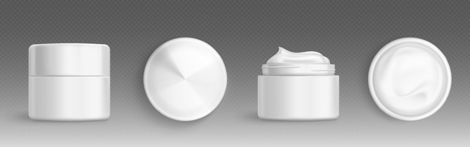Cream jar, cosmetics package for face or skin care vector