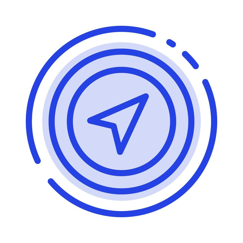 Location Map Pointer Pin Blue Dotted Line Line Icon vector