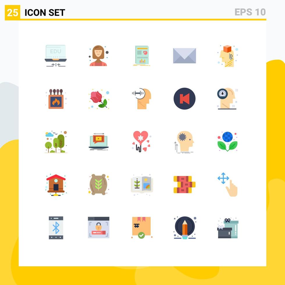 Set of 25 Modern UI Icons Symbols Signs for envelope contact us manager contact success Editable Vector Design Elements