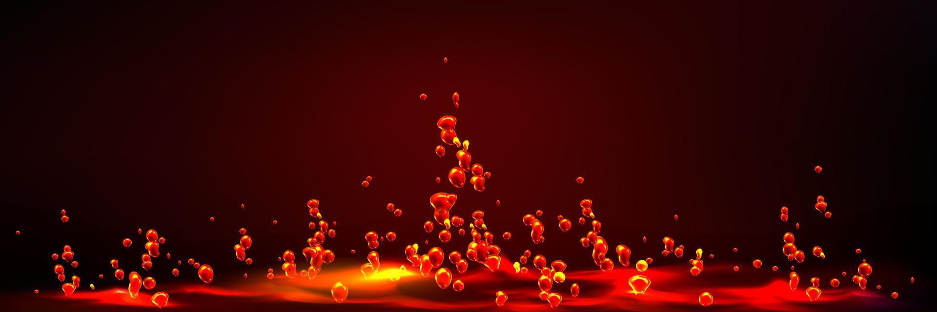 Boiling water abstract background with red bubbles vector