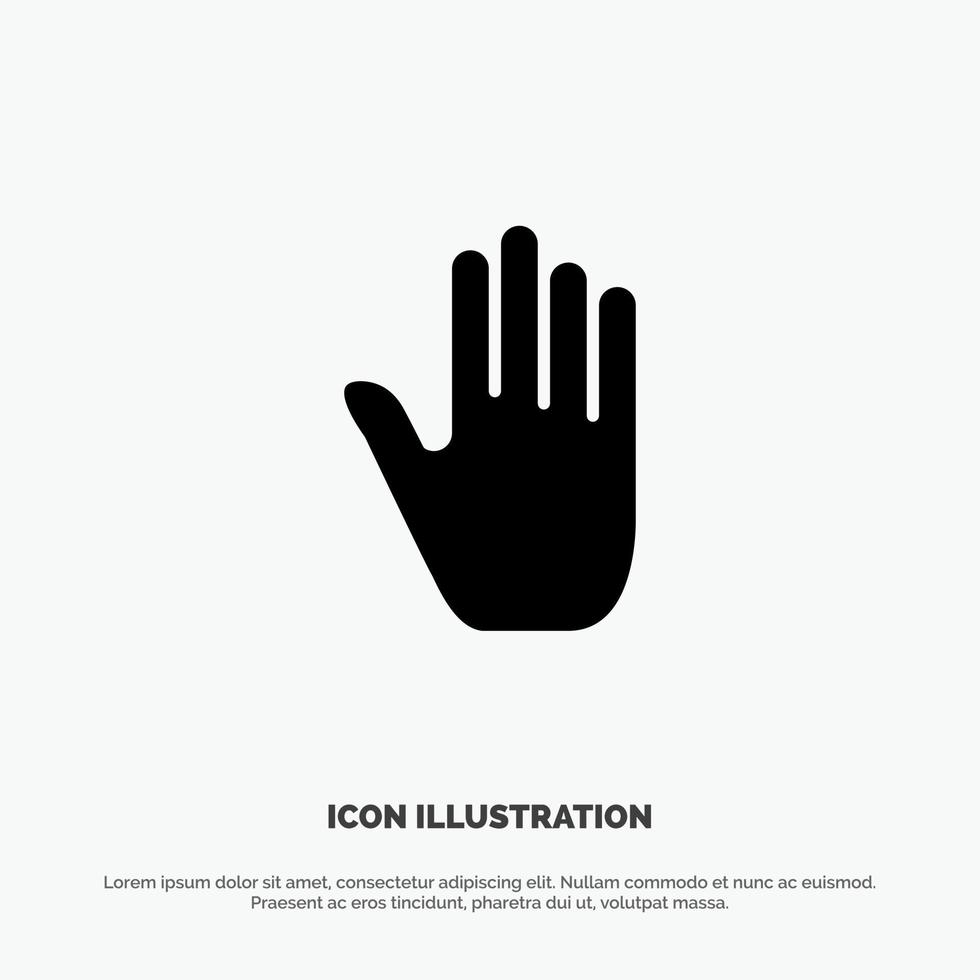 Body Language Gestures Hand Interface solid Glyph Icon vector