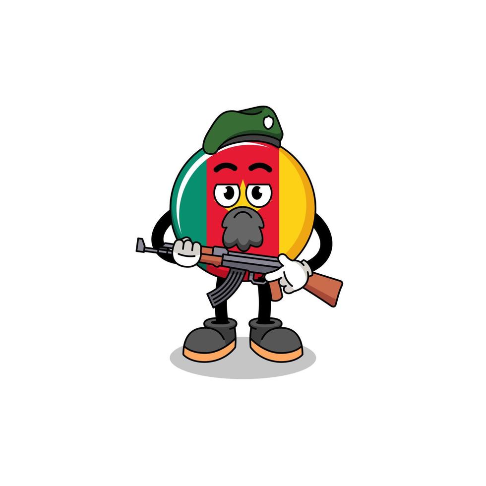 Character cartoon of cameroon flag as a special force vector