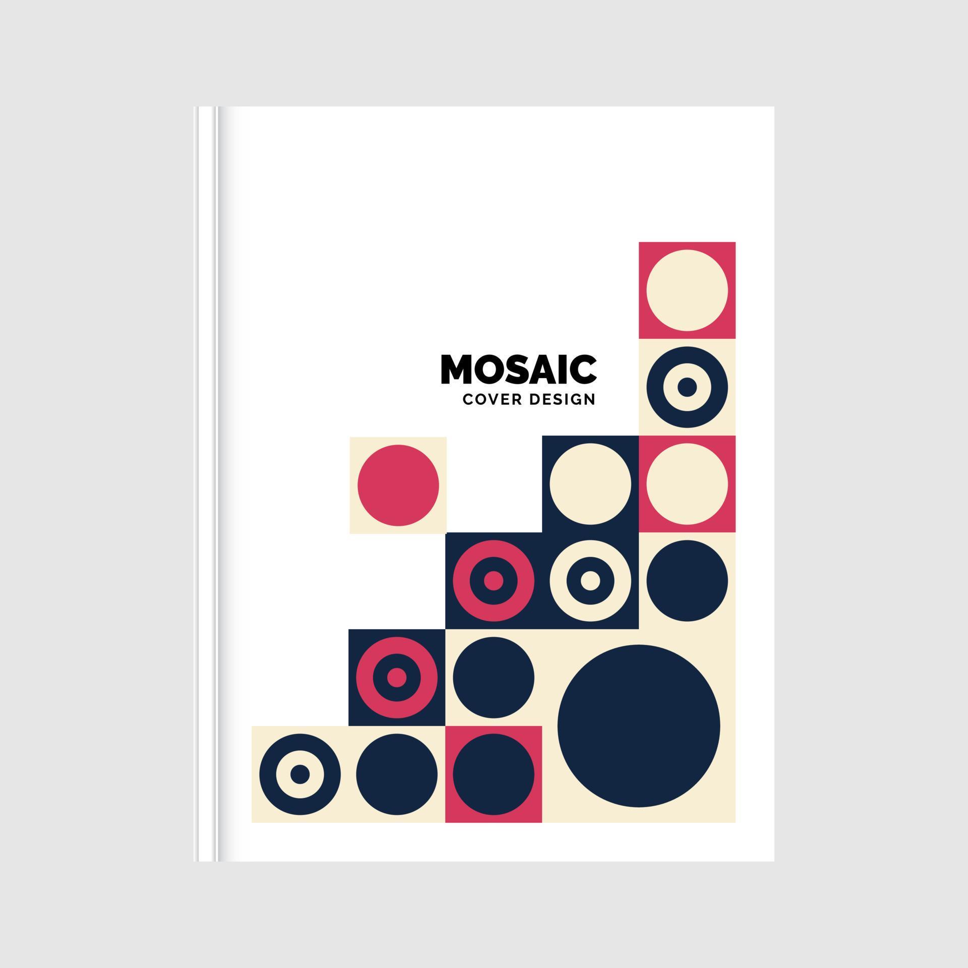 Flat mosaic Book Cover template. Vector Illustration 15917709 Vector