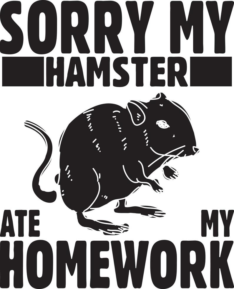 Hamster T-Shirt Design Bundle, Typography T-Shirt Design vector