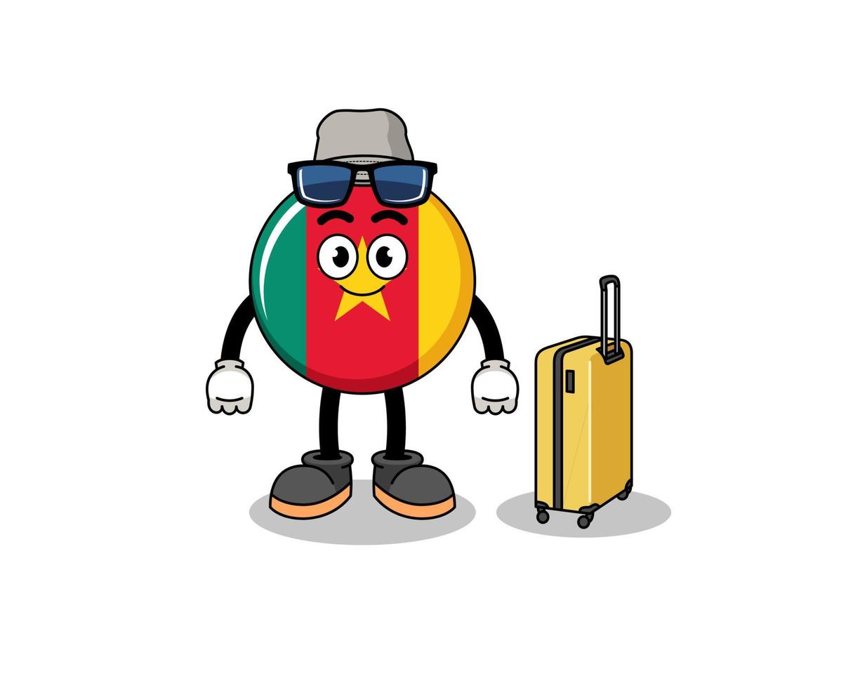 cameroon flag mascot doing vacation vector