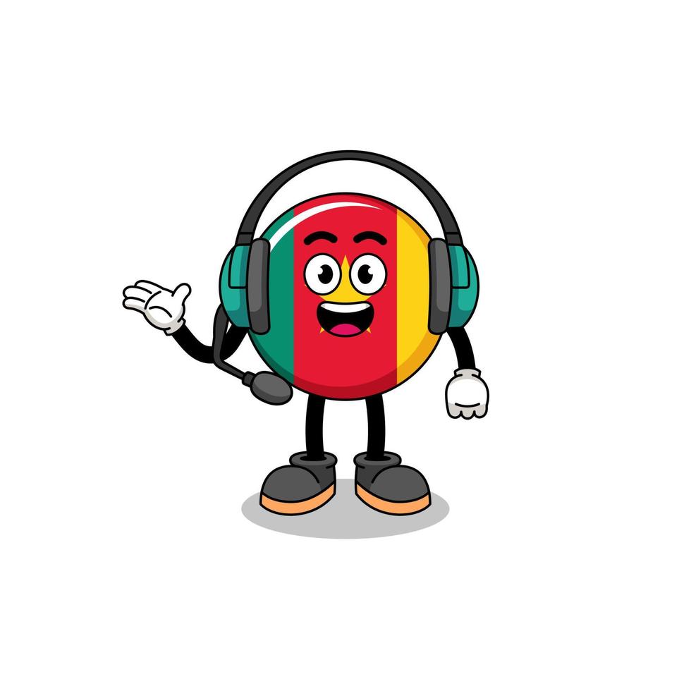 Mascot Illustration of cameroon flag as a customer services vector