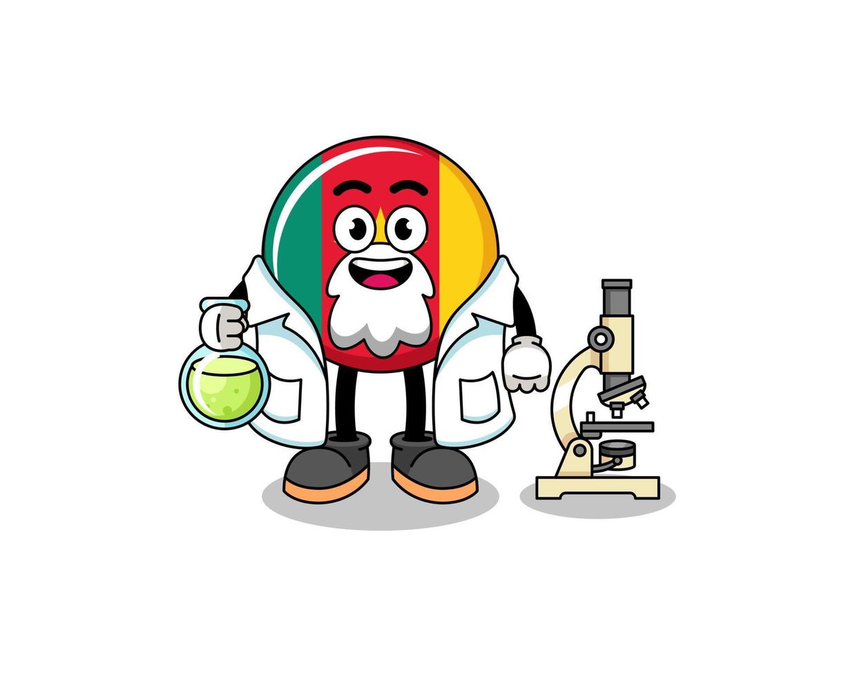 Mascot of cameroon flag as a scientist vector