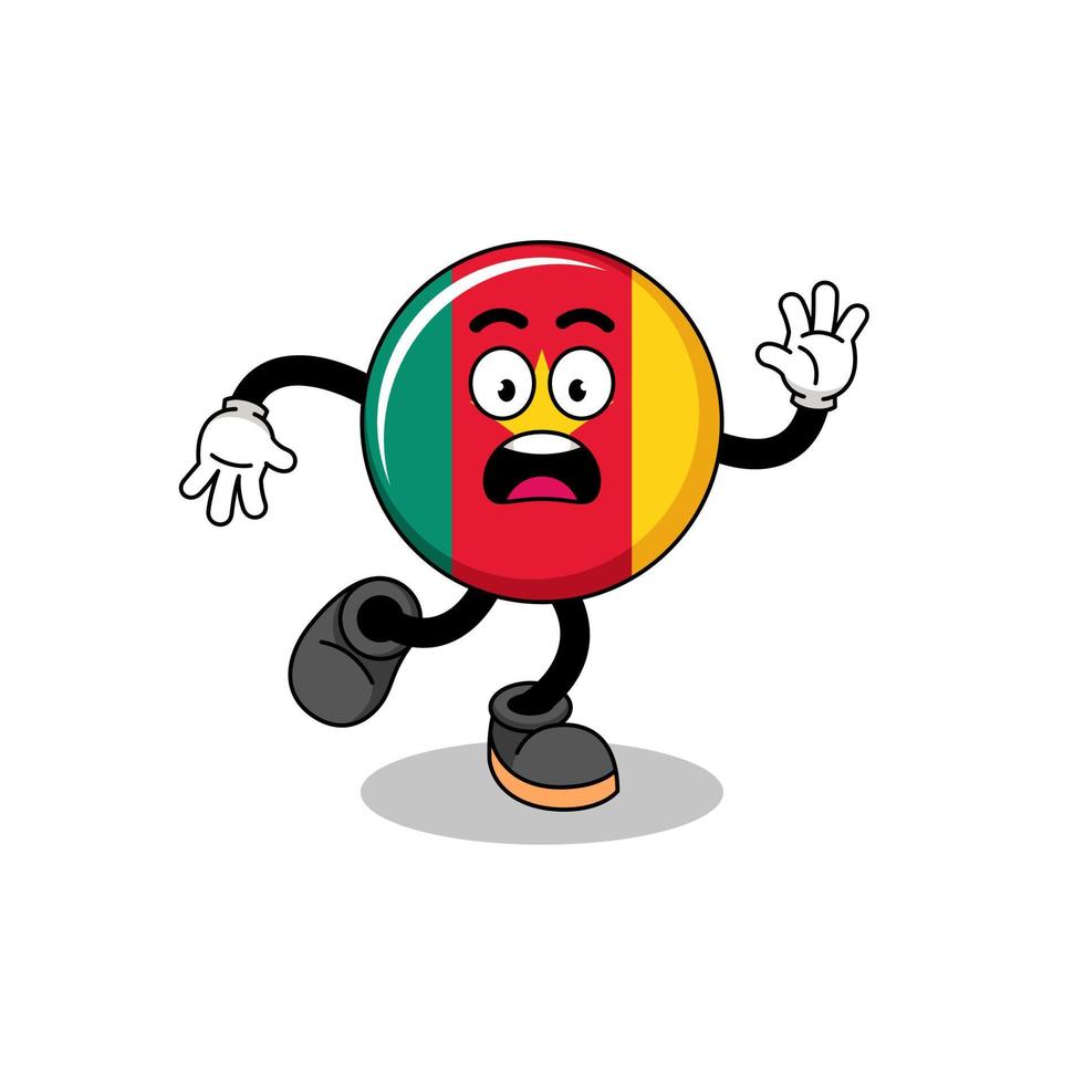 slipping cameroon flag mascot illustration vector