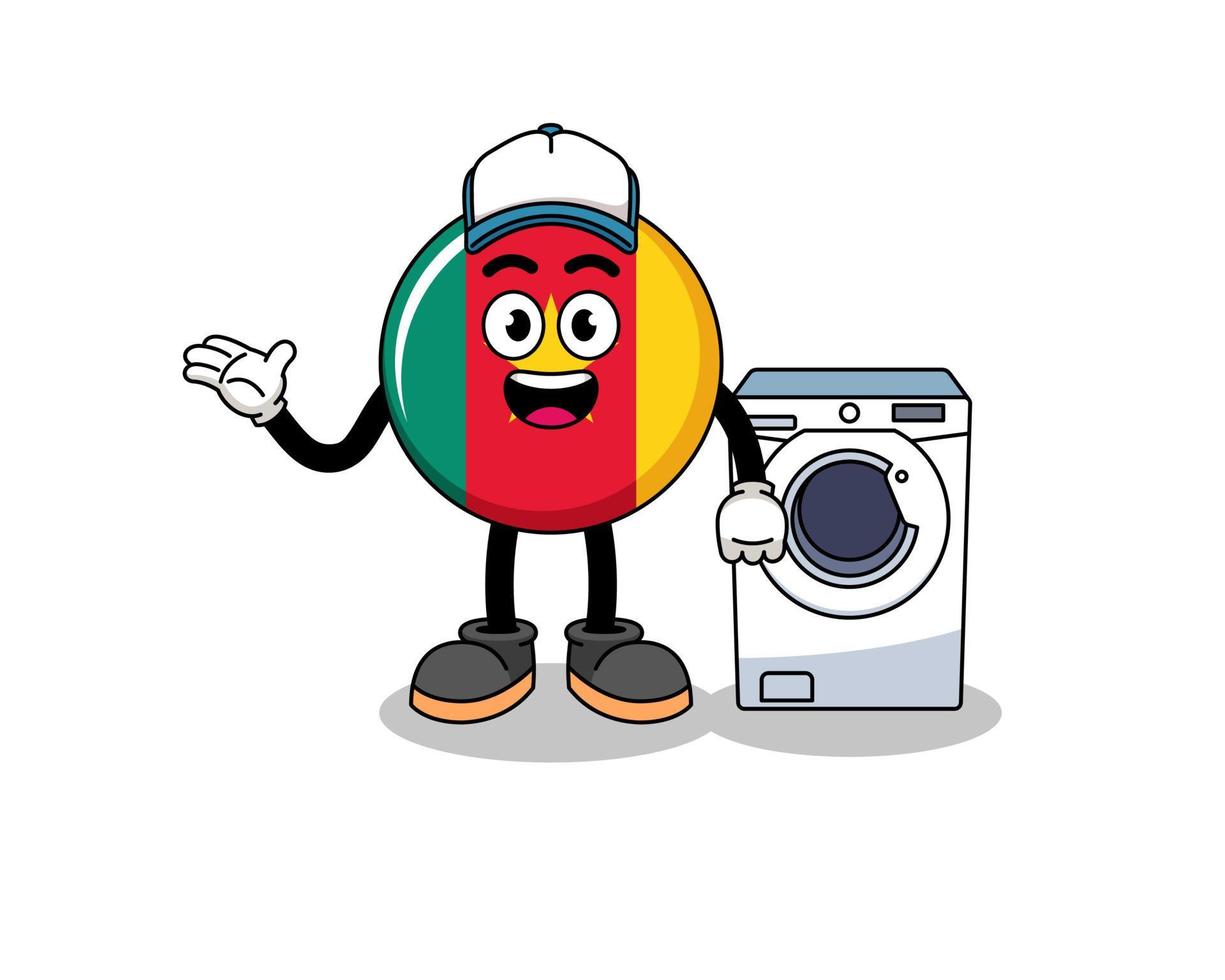 ilustración de la bandera de camerún como un hombre de lavandería vector