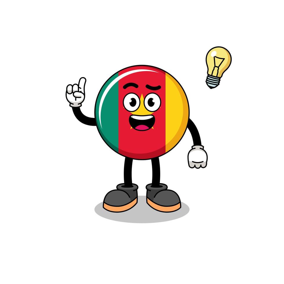 cameroon flag cartoon with get an idea pose vector