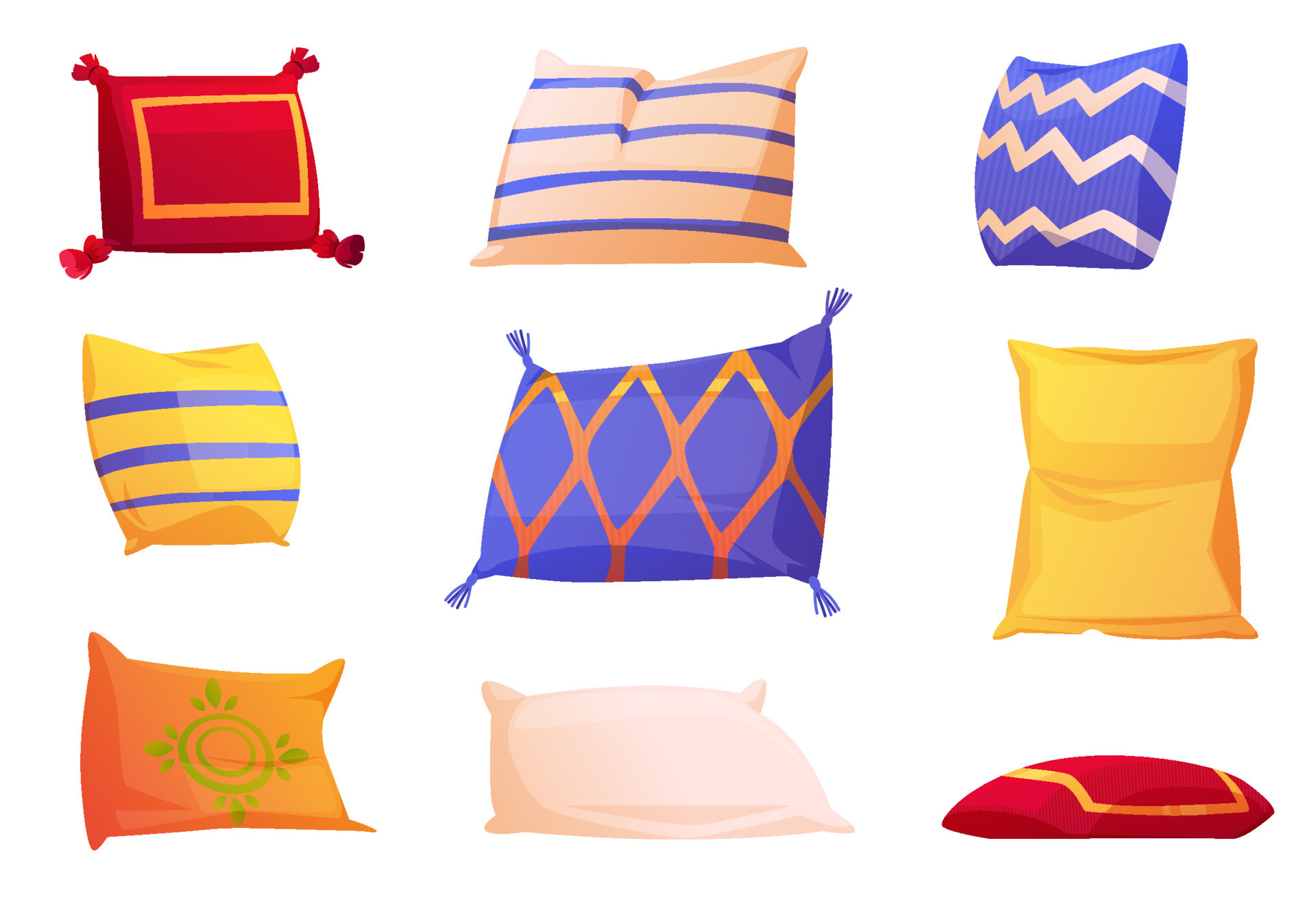 Cute soft pillows for bed and sofa 15917879 Vector Art at Vecteezy