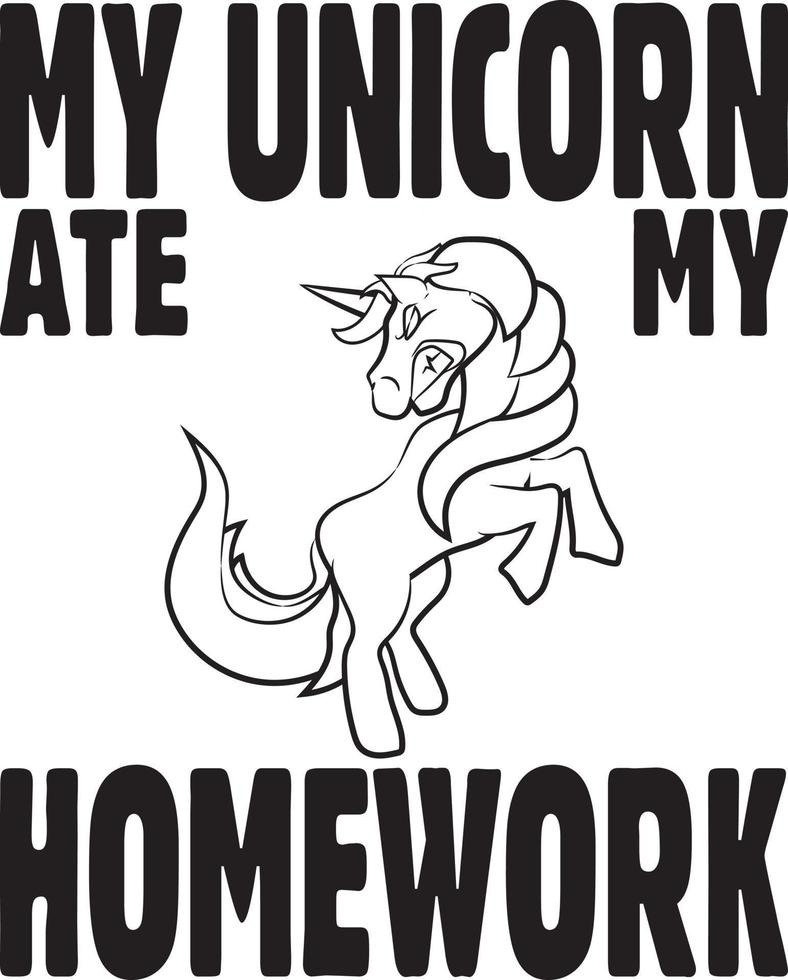 paquete de diseño de camiseta de unicornio, diseño de camiseta de tipografía vector