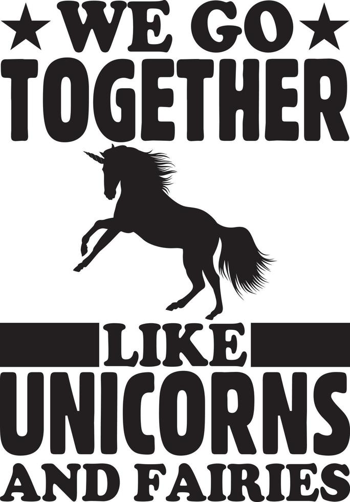 Unicorn T-Shirt Design Bundle, Typography T-Shirt Design vector