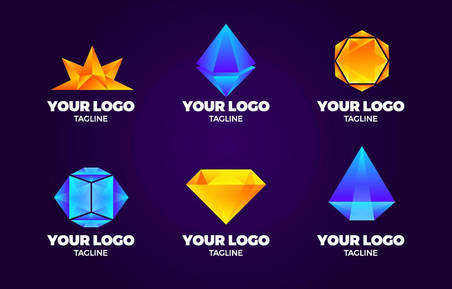 colección de logotipos de formas geométricas de logotipo 3d vector