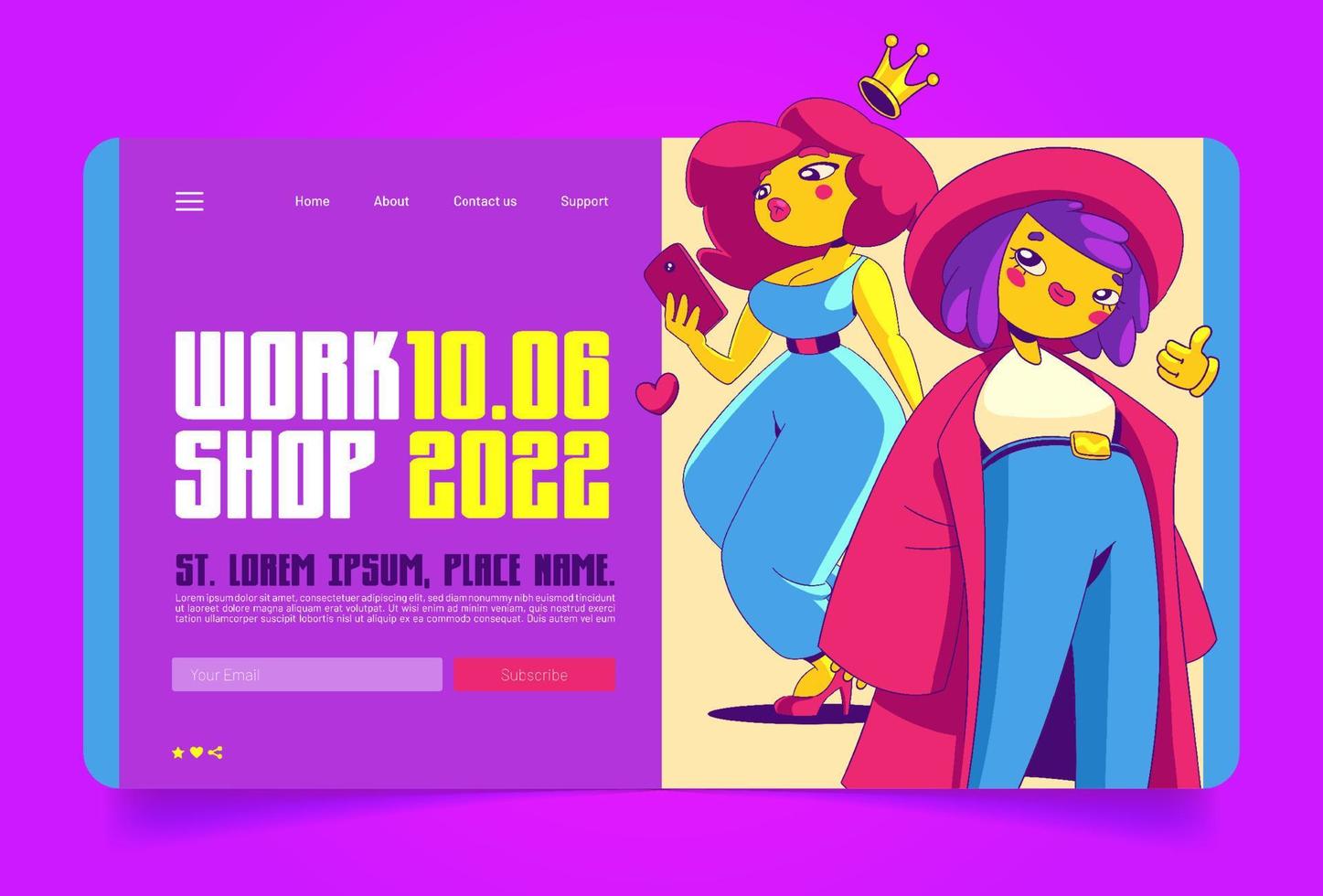 Workshop for women landing page, self development vector